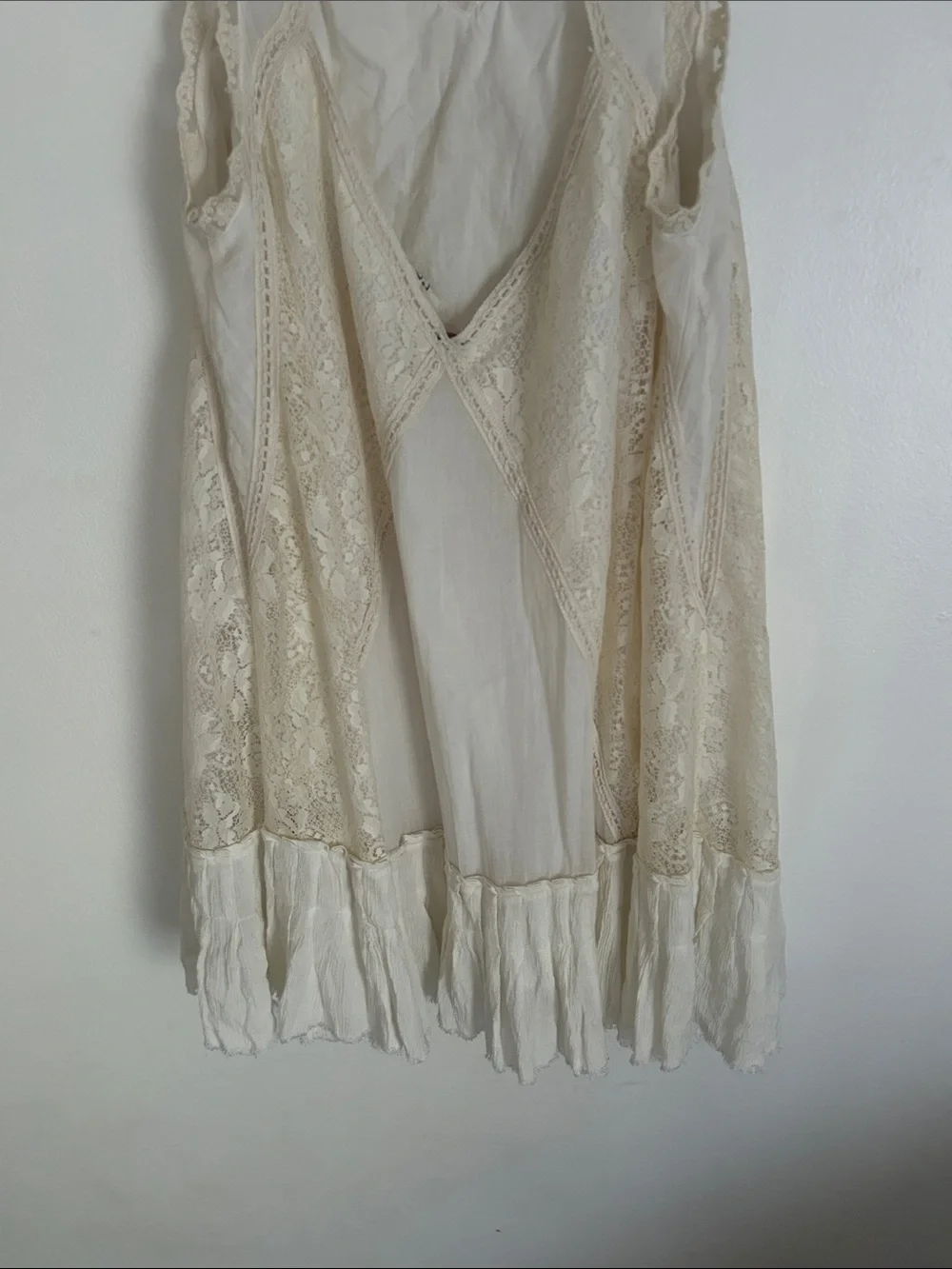 Free People Cream AngelLace Halter Mini Dress Size XS